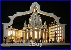 3D LED Schwibbogen Frauenkirche Dresden mit Bogen Stadtansicht Lichterbogen