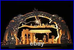 3D-Schwibbogen 72cm groß Bethlehem mit Ulmik Krippe Christi Geburt Erzgebirge