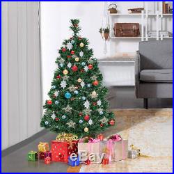 3Ft Pre-Lit Fiber Optic Artificial PVC Christmas Tree Tabletop with Plastic Stand