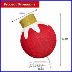 3PC Lighted Pop-Up Outdoor Christmas Ornament Set, Holiday Decoration 240 Lig