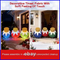 3PC Lighted Pop-Up Outdoor Christmas Ornament Set, Holiday Decoration 240 Lig