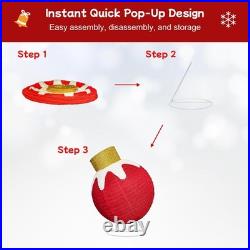 3PC Lighted Pop-Up Outdoor Christmas Ornament Set, Holiday Decoration 240 Lig