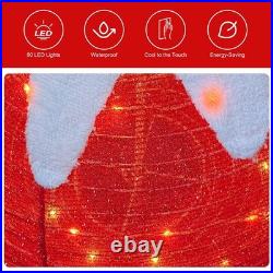 3PC Lighted Pop-Up Outdoor Christmas Ornament Set, Holiday Decoration 240 Lig