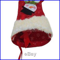3Pcs Christmas Stocking Santa Claus Hanging Gift Bag Decoration Party Ornament