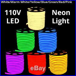 3' -330' 110V Commercial LED Flexible Neon Rope Strip Light Decor Flex Tube Sign