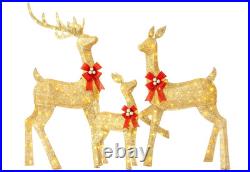 3/4/5FT Lighted Christmas Deer Family Set Outdoor LED Holiday Yard Decor