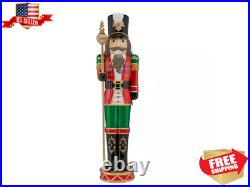 3.5 ft. LED Nutcracker with Staff Holiday Porch Greeter