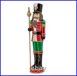 3.5 ft. LED Nutcracker with Staff Holiday Porch Greeter