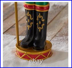 3.5 ft. LED Nutcracker with Staff Holiday Porch Greeter