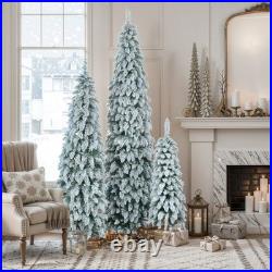 3/5-set Artificial Christmas Tree Snow Flocking Xmas Holiday Decor LED Light