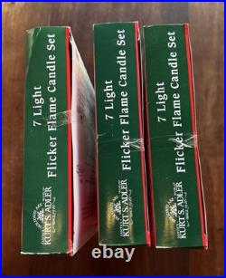 (3) 7 Light Flicker Flame Candle Set Kurt S. Adler Lot Of 3 Boxes (3) 7 Light Flicker Flame Candle Set Kurt S. Adler Lot Of 3 Boxes