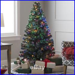 3-7ft Pre-Lit Fiber Optic Artificial Christmas Tree LED Multicolor Lights Stand