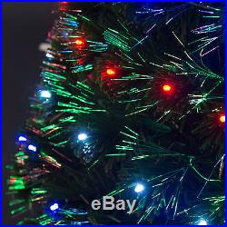 3-7ft Pre-lit Fiber Christmas Tree Artificial Optic Home Christmas Decoration
