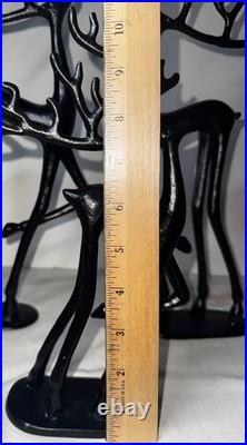 3 Black cast Metal Deer Sculpture pottery barn Minimalist reindeer Christmas