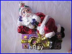 3 Christopher Radko Santa Claus Christmas Ornaments
