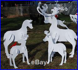 3-D Christmas Reindeer Yard Art, 4 Piece Set of Christmas Reindeer Outdoor Decor
