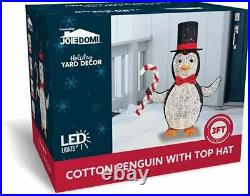3 FT Cotton Penguin LED Yard Light for Christmas Outdoor Yard Garden