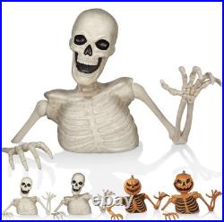 3 Ft. Halloween Pumpkin Groundbreaker Skeleton Giant Scary Outdoor Yard Décor