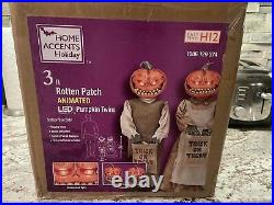 3 Ft Rotten Patch Animated LED Pumpkin Twins 2021 Home Depot Accents HARD 2 FIND
