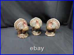 3 Halloween Fall Ragon House Collectible Turkey Centerpiece Figurine BOLIVAR OH