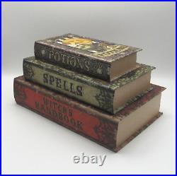 3 Halloween Witch’s Handbook Spells & Potions Retro Style Faux Books Stash Boxes