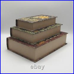 3 Halloween Witch's Handbook Spells & Potions Retro Style Faux Books Stash Boxes