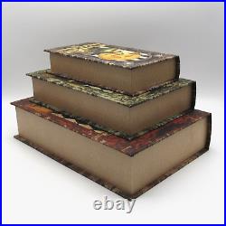 3 Halloween Witch's Handbook Spells & Potions Retro Style Faux Books Stash Boxes
