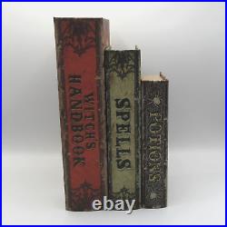 3 Halloween Witch's Handbook Spells & Potions Retro Style Faux Books Stash Boxes