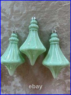 3 Jadeite Colored Baking Spirits Bright Collection Drop Glass Ornament Jadite