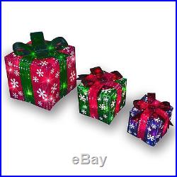3 Lighted Gift Boxes Christmas Decoration Yard Decor Indoor Outdoor Xmas Display