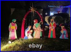 3-PC Colorful Nativity Wise Men Large Heavy Metal Yard Stakes 25H-47H #3702