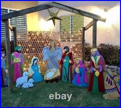 3-PC Colorful Nativity Wise Men Large Heavy Metal Yard Stakes 25H-47H #3702