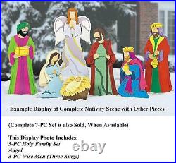 3-PC Colorful Nativity Wise Men Large Heavy Metal Yard Stakes 25H-47H #3702