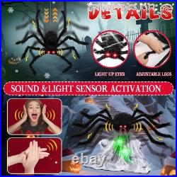 3 Pack Christmas Animated Light up Spider Web Decor Holiday purple, orange