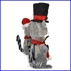3 Pack LED Christmas Santa Outfit Raccoon Family Outdoor Yard Holiday Decor