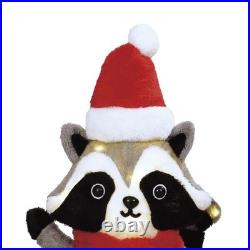 3 Pack LED Christmas Santa Outfit Raccoon Family Outdoor Yard Holiday Decor