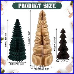 3 Pcs Honeycomb Christmas Tree Set 4ft 3ft 2ft Paper Decorations 3 Pcs Honeycomb Christmas Tree Set 4ft 3ft 2ft Paper Decorations