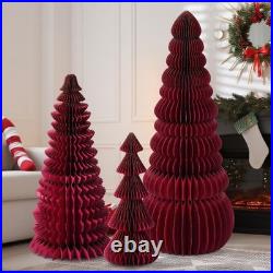 3 Pcs Honeycomb Christmas Tree Set 4ft 3ft 2ft Paper Decorations 3 Pcs Honeycomb Christmas Tree Set 4ft 3ft 2ft Paper Decorations