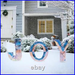 3 Pcs Outdoor JOY Christmas Nativity Scene Decorations Lighted Garden Yard Sign