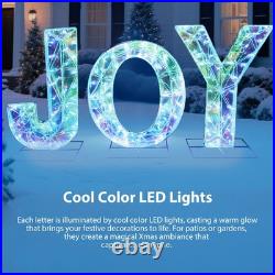 3 Pcs Outdoor JOY Christmas Nativity Scene Decorations Lighted Garden Yard Sign 3 Pcs Outdoor JOY Christmas Nativity Scene Decorations Lighted Garden Yard Sign