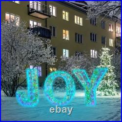 3 Pcs Outdoor JOY Christmas Nativity Scene Decorations Lighted Garden Yard Sign 3 Pcs Outdoor JOY Christmas Nativity Scene Decorations Lighted Garden Yard Sign