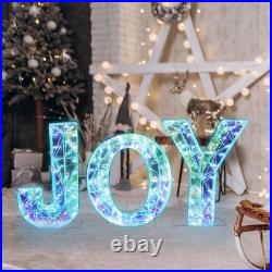 3 Pcs Outdoor JOY Christmas Nativity Scene Decorations Lighted Garden Yard Sign 3 Pcs Outdoor JOY Christmas Nativity Scene Decorations Lighted Garden Yard Sign