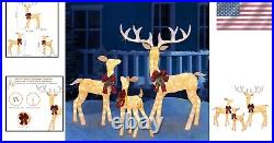 3-Piece Lighted Reindeer Family Set with 210 Incandescent Lights for Christmas