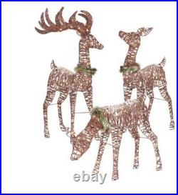 3-Piece Reindeer Outdoor Lawn Set Christmas Holiday Decoration 210 Clear Lights
