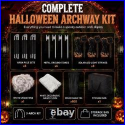 3 Sets 6.6 Ft Halloween Lighted Archway Outdoor, Orange