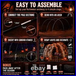 3 Sets 6.6 Ft Halloween Lighted Archway Outdoor, Orange