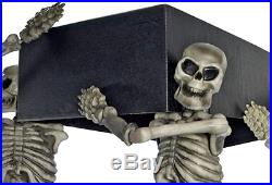 3 Skeletons Coffin Halloween Decoration Prop Scary Creepy Sculpture Party Indoor