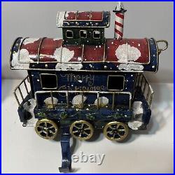(3) VTG Home Accents Holiday Christmas Express Engine Stocking Holder Train Cars