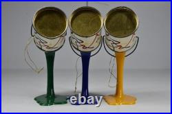 3 Vintage Pop Art North Pole American Paint Co. Christmas Tree Ornaments Pouring