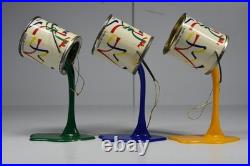 3 Vintage Pop Art North Pole American Paint Co. Christmas Tree Ornaments Pouring